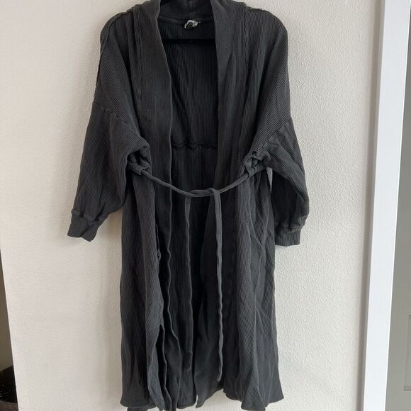 Free People Other - Intimately Free People Waffle Robe Women’s S Gray With Tie Oversized